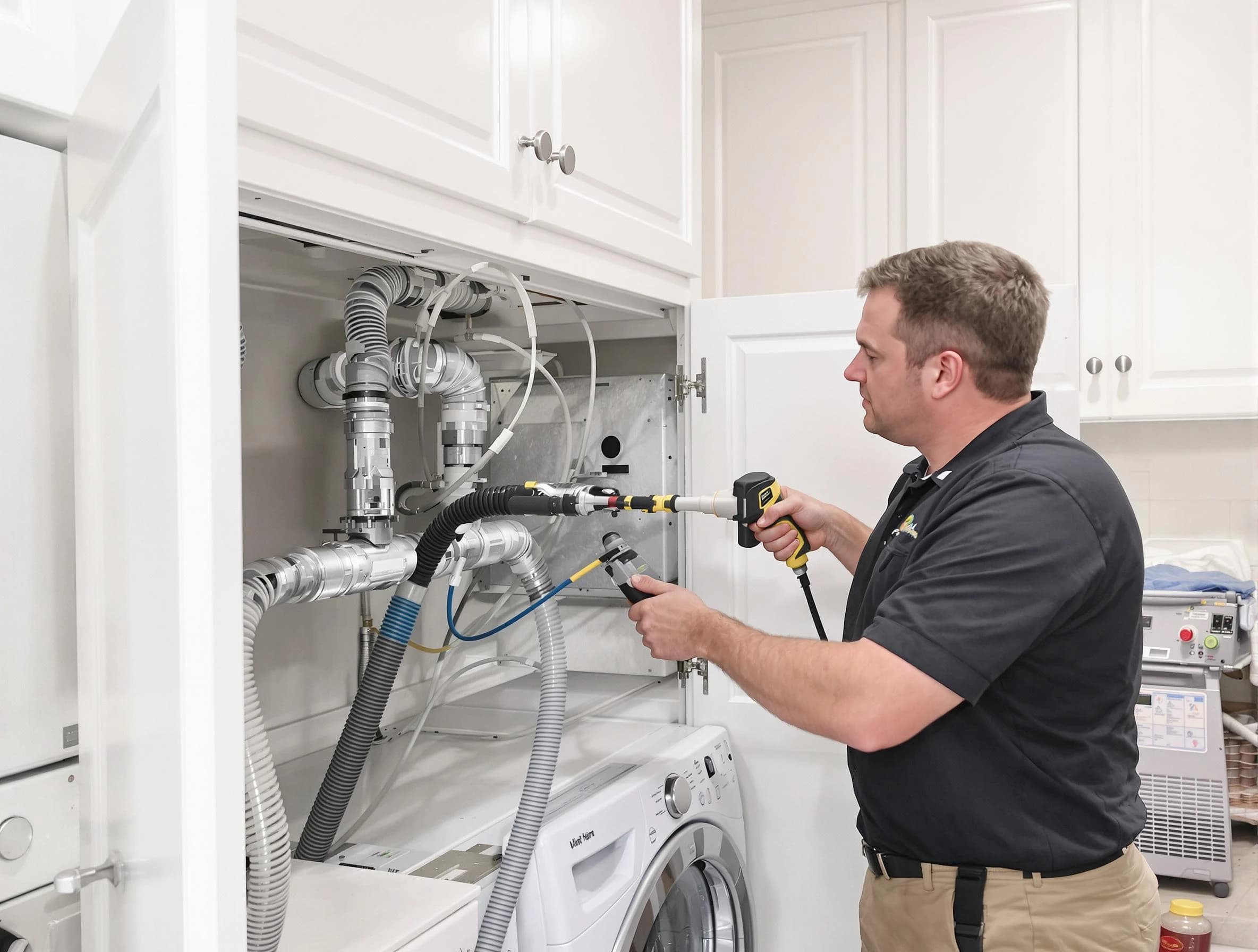 Nolensville Dryer Vent Cleaning professional removing severe blockage from a clogged dryer vent in Nolensville