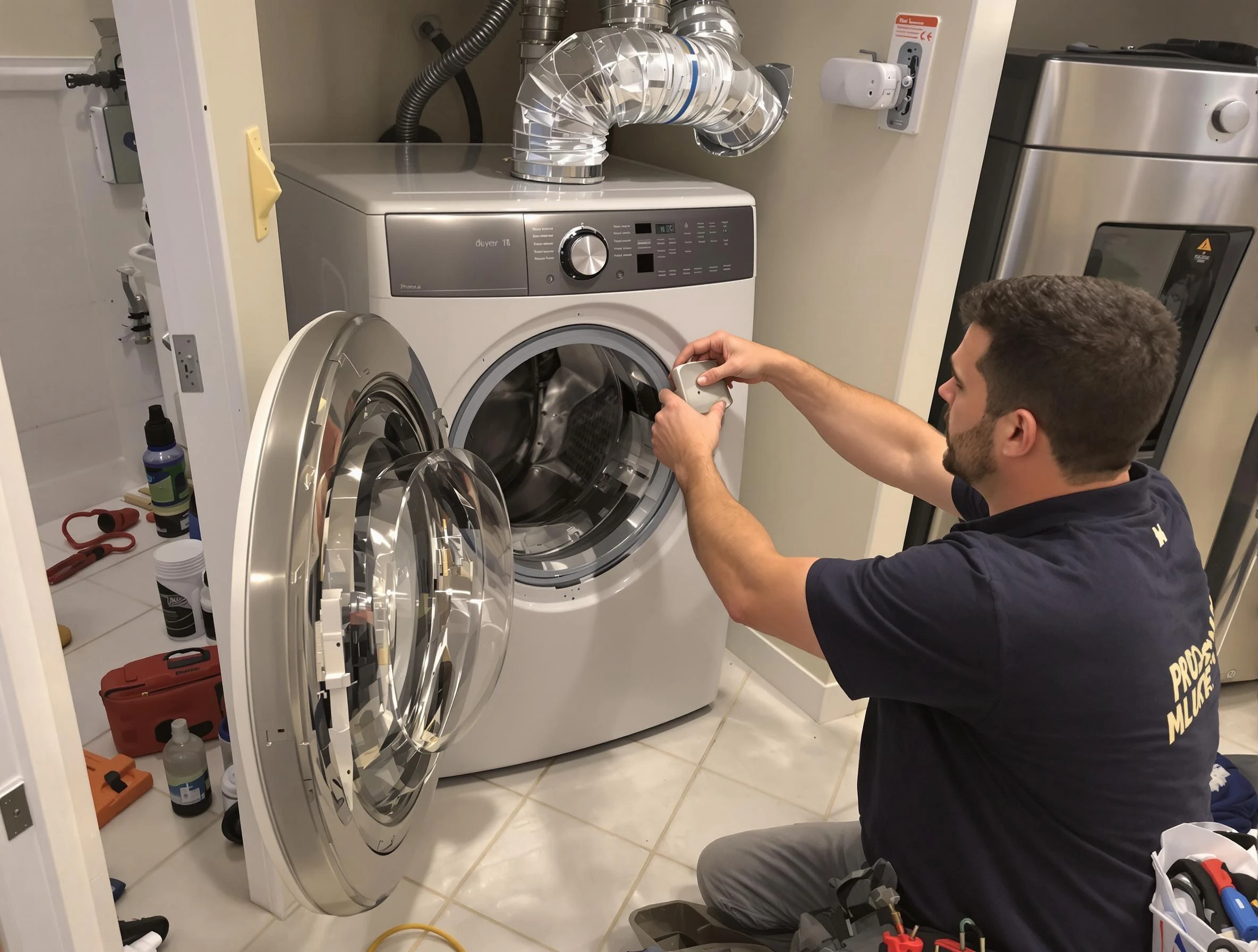 Nolensville Dryer Vent Cleaning technician performing precise dryer vent hose installation in Nolensville